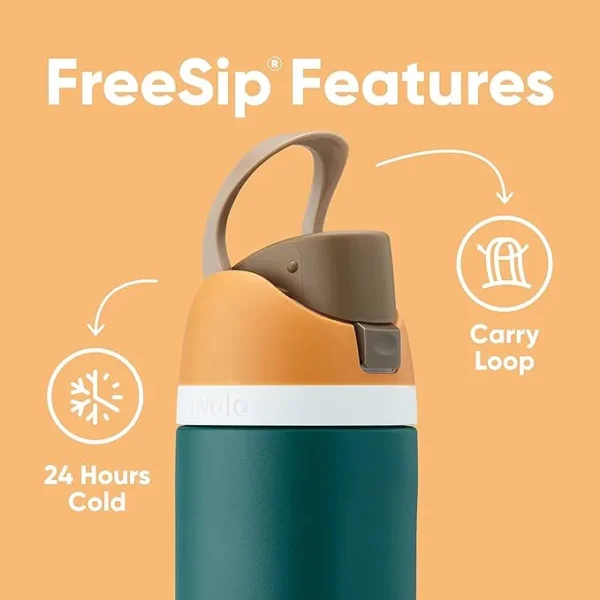 Owala FreeSip Insulated Stainless Steel Water Bottle with Straw for Sports and Travel, BPA-Free, 24-oz, Very, Very Dark - Image 2